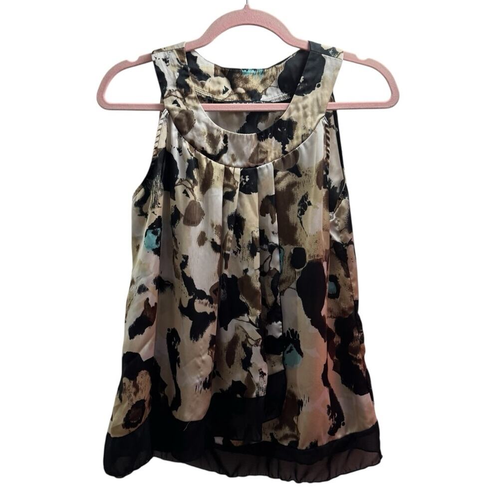 Zac & Rachel Abstract Watercolor Sleeveless Blouse